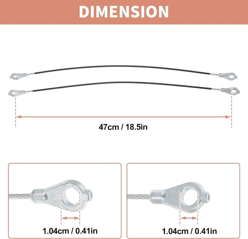 Partuto No.J5752617 Tailgate Support Cables for Jeep CJ Series CJ7 CJ5 Scrambler Tailgate Lift Cable - Image 4